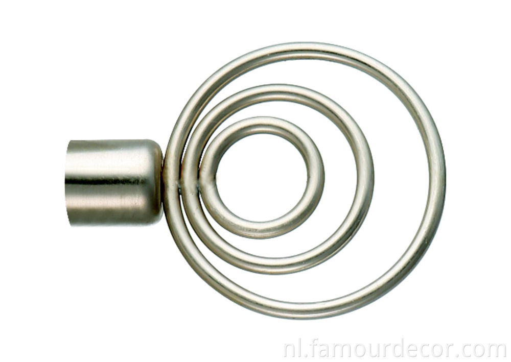 Iron three circle curtain rod silver